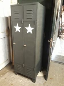 Afbeelding van franse locker kast 2 deurs met ster of colourwax